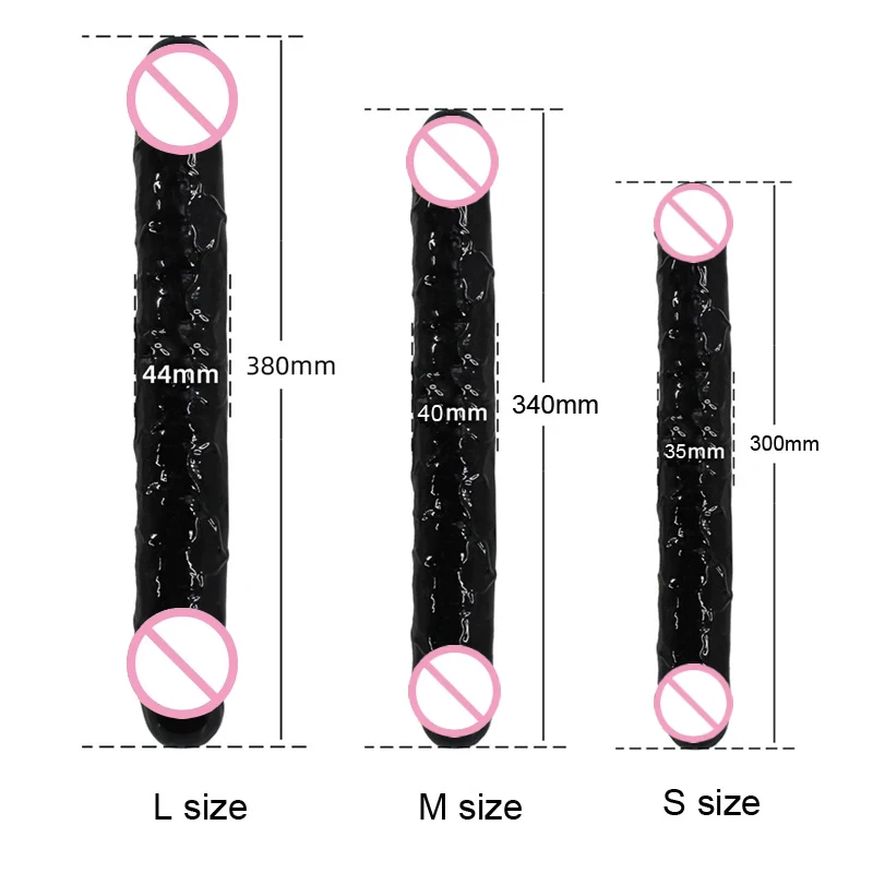 Consolador de doble cabeza de 380mm de largo, pene realista de doble extremo, tapón Anal, pene grande para mujeres, masturbador lésbico, Juguetes