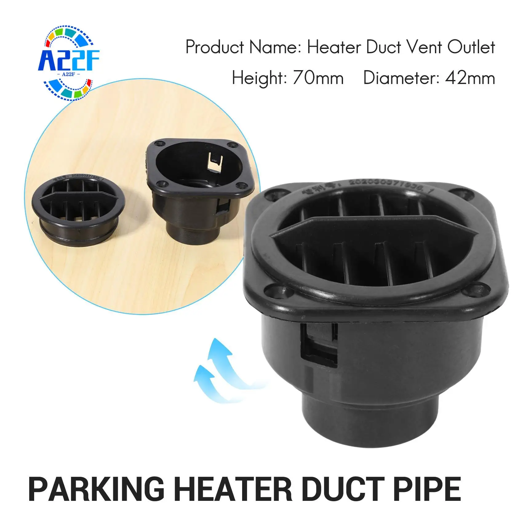 

A22F-42Mm Car Air Parking Heater Duct Pipe Connector Warm Air Vent Outlet For Webasto Eberspacher Propex