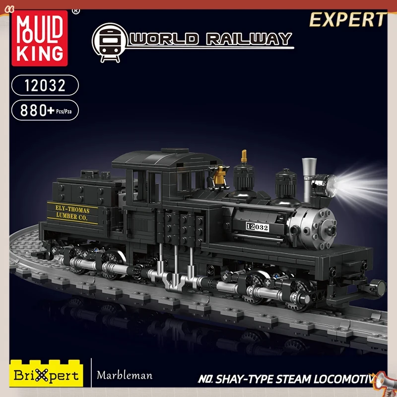 

Конструктор Mould King 12032 «Технический поезд»: радиоуправляемый паровоз типа Шей, сборная модель из кирпичиков, подарок для детей на Рождество