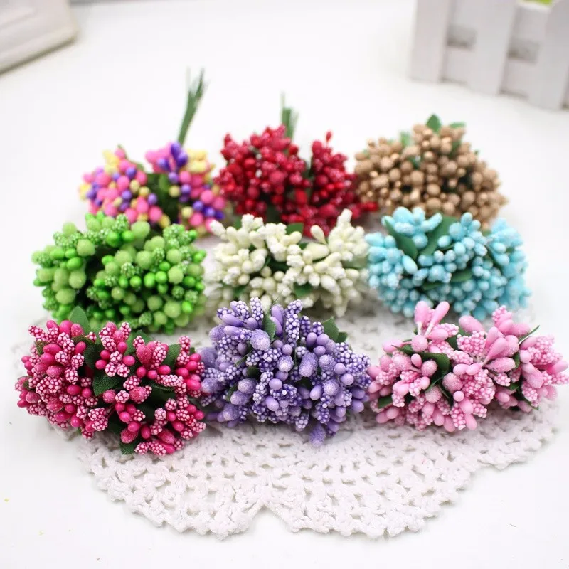 Pearl Berry Artificial Stamen Flower For Wedding Home Decoration Pistil DIY wreath Scrapbooking Craft Fake Flowers