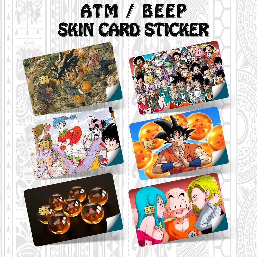 Anime D-DRAGON BALL Son Goku Kakarot q Bank Credit Cards Bus Pass Stickers Cool Decoration Waterproof 4PCS Card