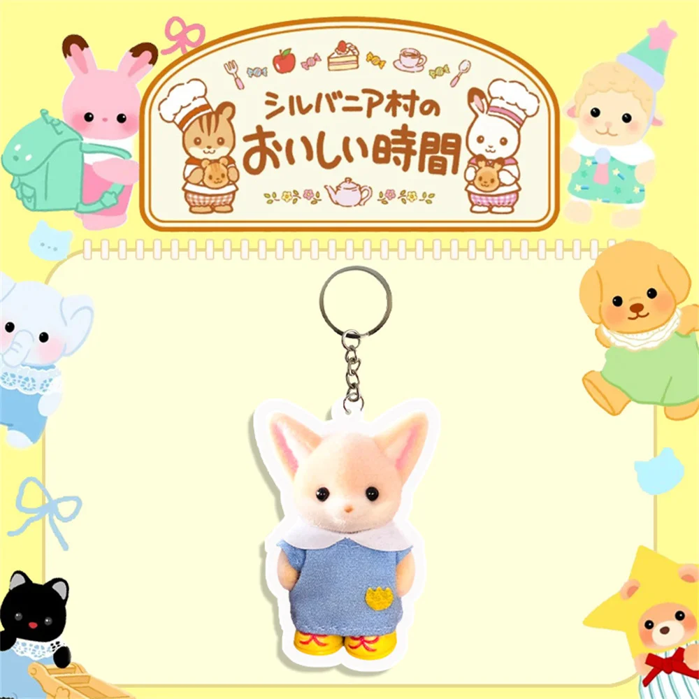 Sylvanians Families Acrylic Keychain Milo Cartoon Animation Key Chain Bag Backpack Pendant Accessories Keyring Fans Gift