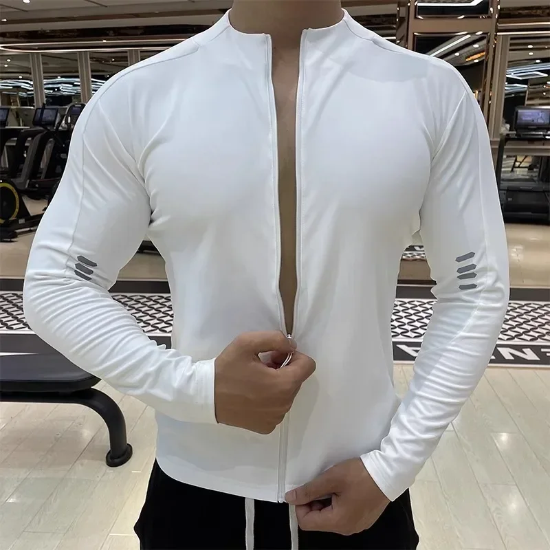 Autumn Winter Sports Running Jacket Elastic Quick-drying Training Hoodles Slim Fitnes Clothing Gym Personal Trainer Work Clothes