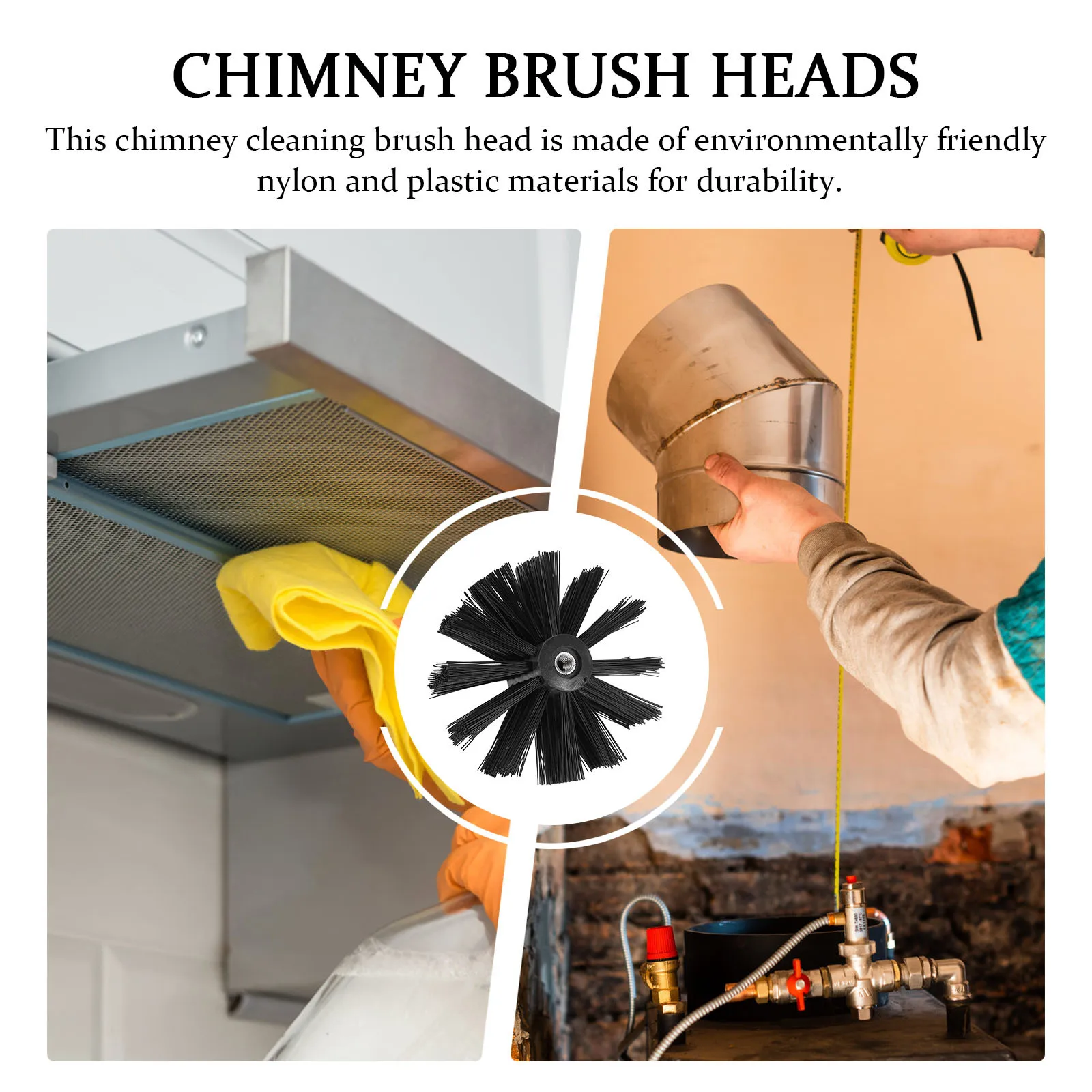

2Pcs Chimney Brush Head Duct Replacement Dryer Vent Cleaning Brush Head for Lint Remover Tool Fireplace Sweeping Accessories