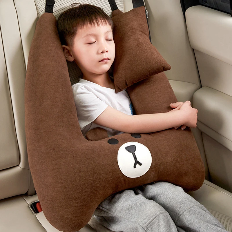 Children Sleep Headrest Pillow Nap Shoulder Belt Cushion Neck Cover Set Travel Accessories For Car Train Airplane Pillows