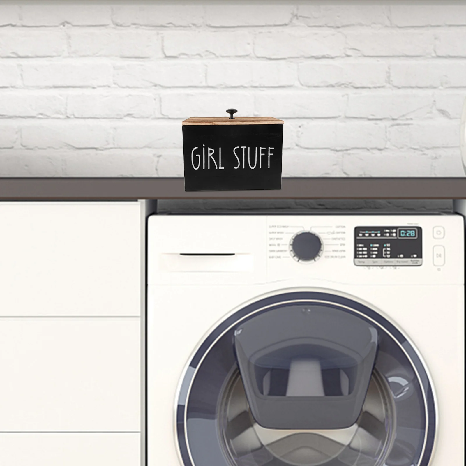 

1pc Rustic Farmhouse Storage Box With Lid Wooden Organizer For Cotton Swabs Pads Balls Laundry Home Desk Vanity Sundries