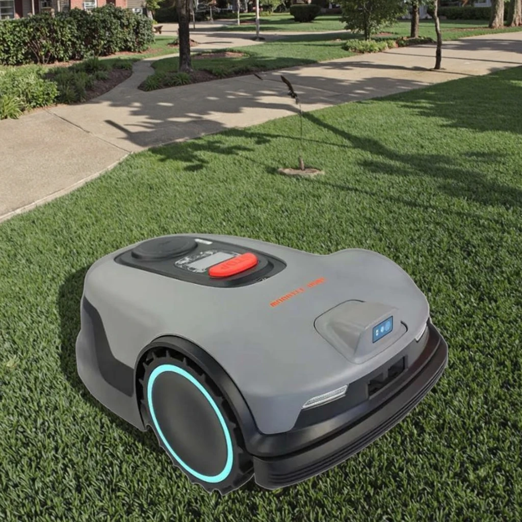 Intelligent Garden Robotic Lawnmower Automatic Mini No Boundary Wire Robot Lawnmower With Wire 600 Square Meters