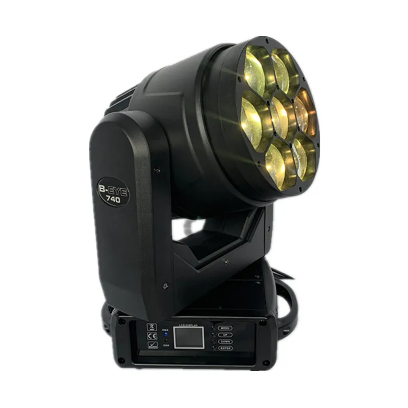 Professional Stage Light 7X40W Zoom LED Moving Head Wash Light Bee Eyes Effect DJ Equipment Each LED Control Seperately