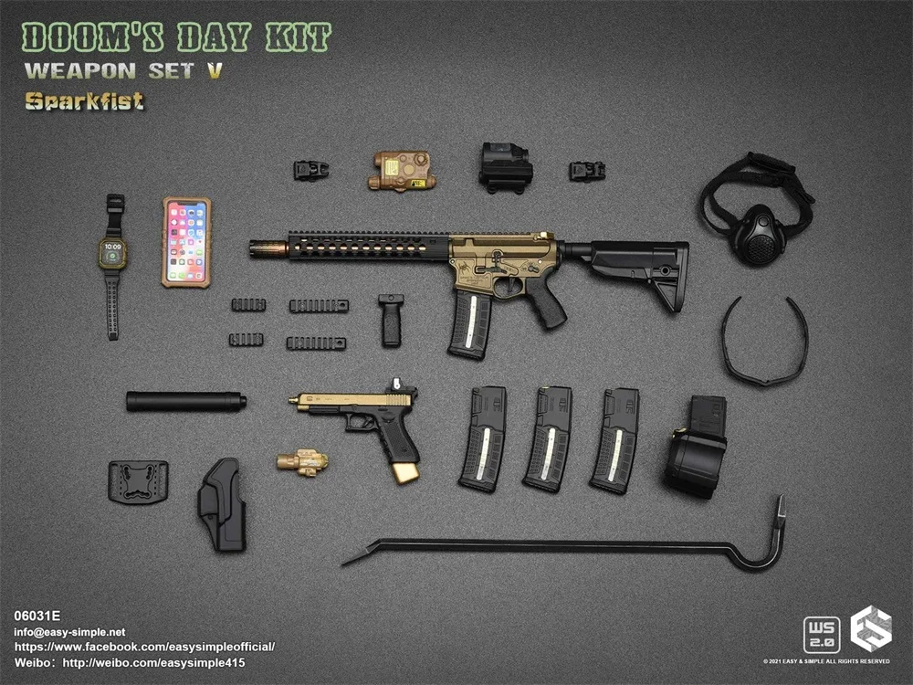 1/6 EASY&SIMPLE ES 06031 Mini Weapon Model AR The Secondary Weapon G34 PVC Material Not Real For 12