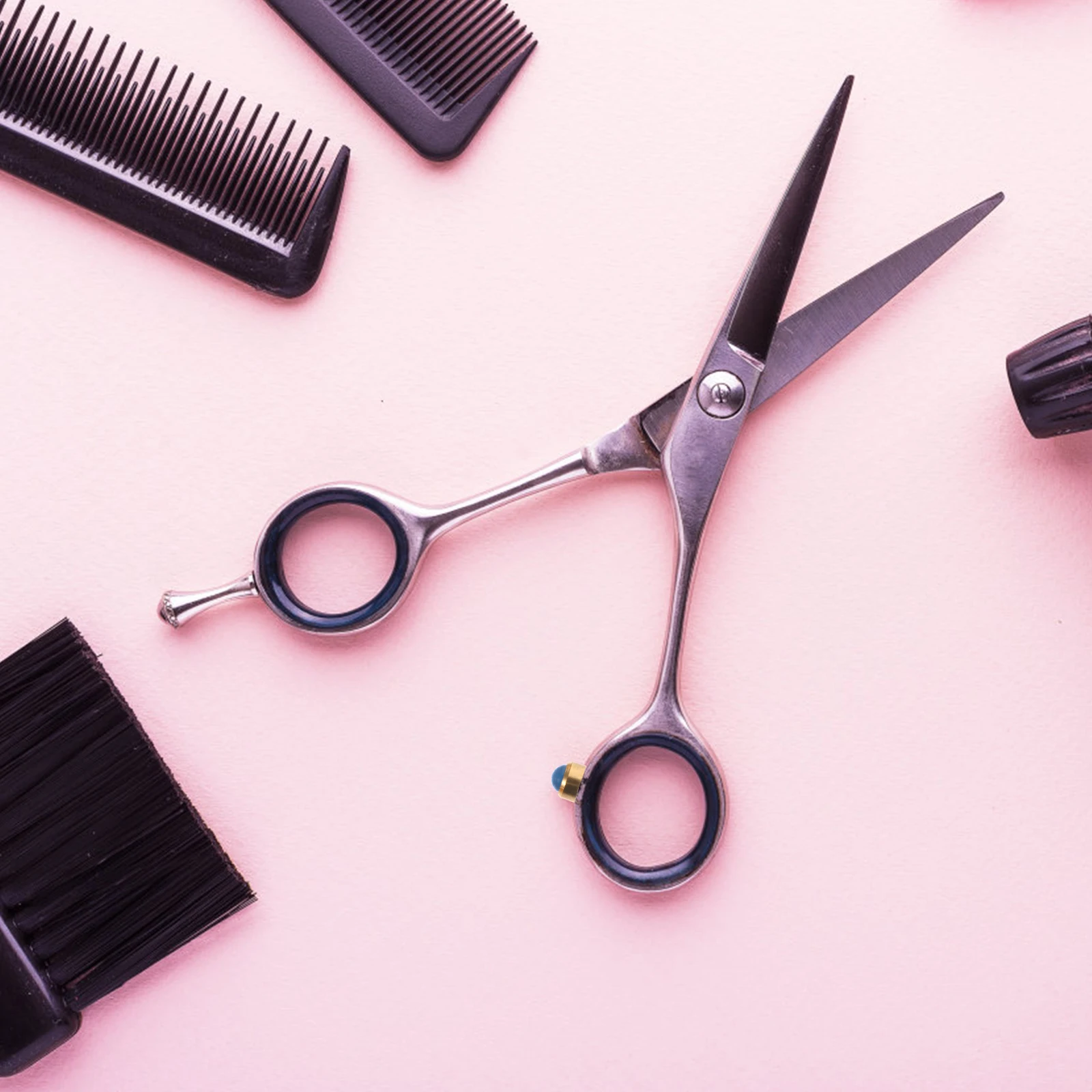 

5Pcs Replaceable Metal Scissor Mufflers Professional Shear Bumpers Haircutting Scissor Accessories Noise Reducers