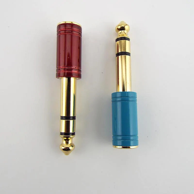 6.35mm Male Stereo Jack Plug To 3.5mm Female Audio Connector Headphone Amplifier Adapter Microphone AUX 6.35 3.5mm B4