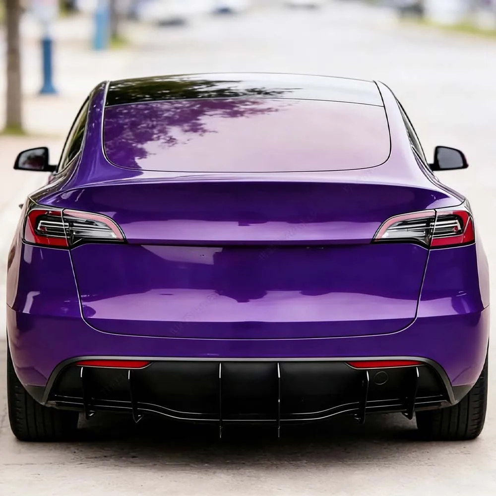 

Для Tesla Model Y 2020 2021 2022 2023 2024 ABS глянцевый черный автомобильный задний бампер, диффузор, спойлер, разделитель, обвесы, тюнинг