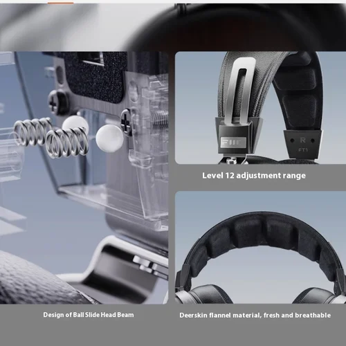 Imagen 2 del producto FiiO FT1 Auriculares Hi-Fi con cable de diafragma compuesto de fibra Nanowood con parte trasera cerrada, orejeras de madera negra americana para estudio