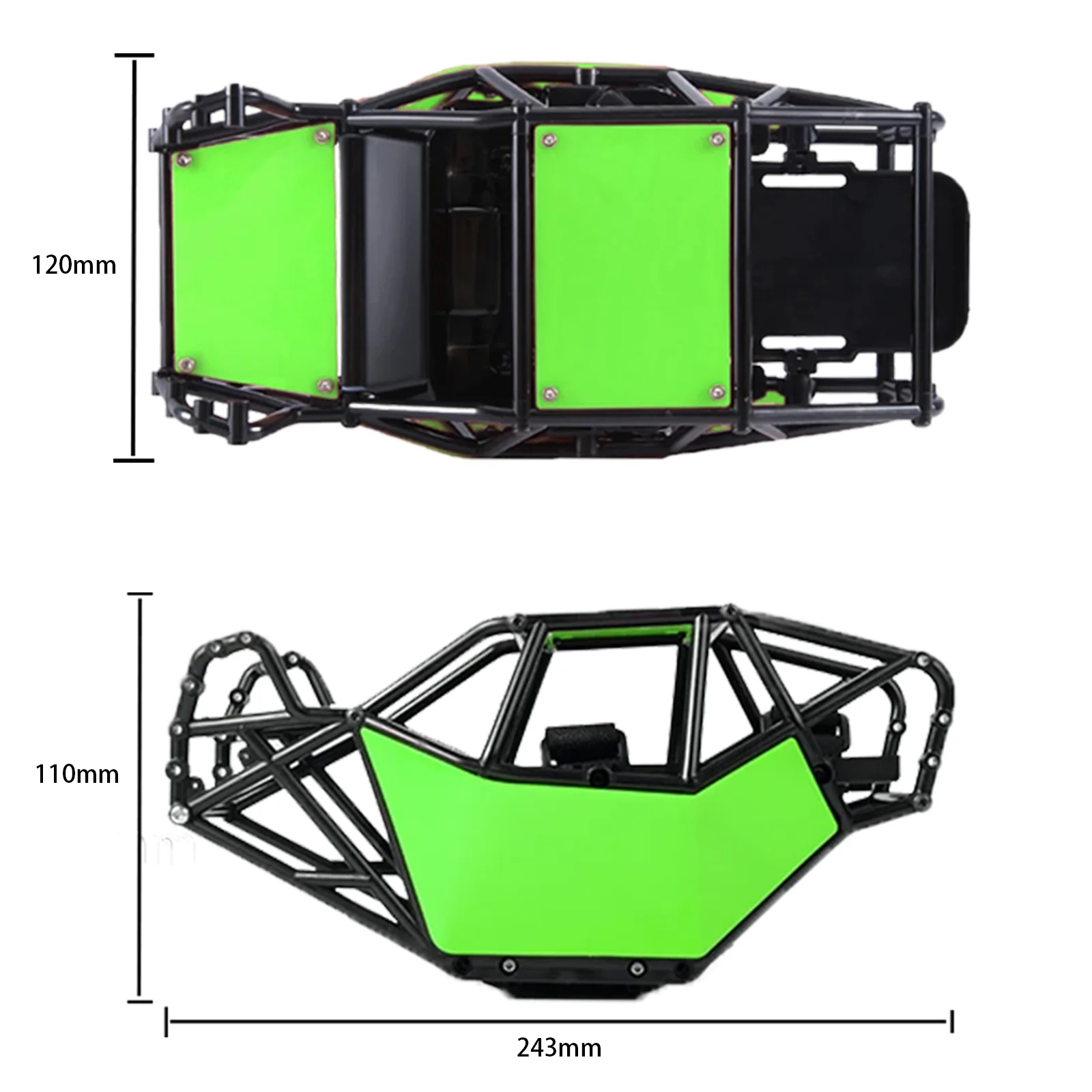 Rock Buggy Body Shell Chassis Kit 1/10 RC Crawler Car Axial SCX10 II 90046 UTB10 Capra, orange green Red blue