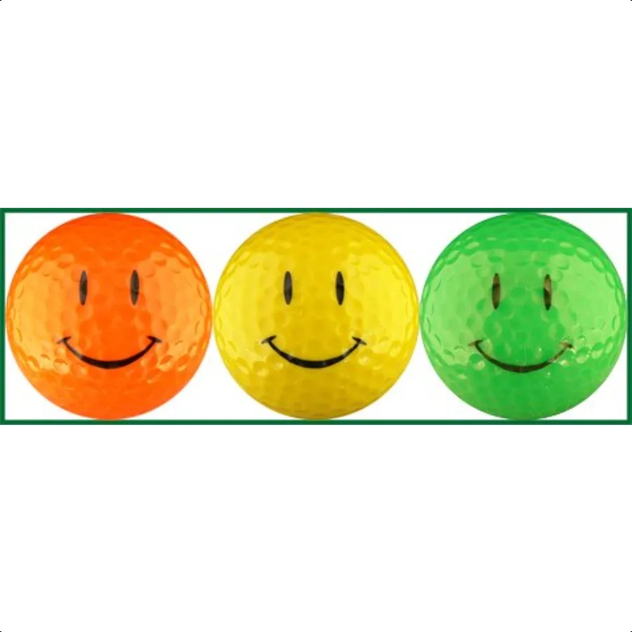 

Happy Face Neon Bright Colorful Golf Ball Gift Set