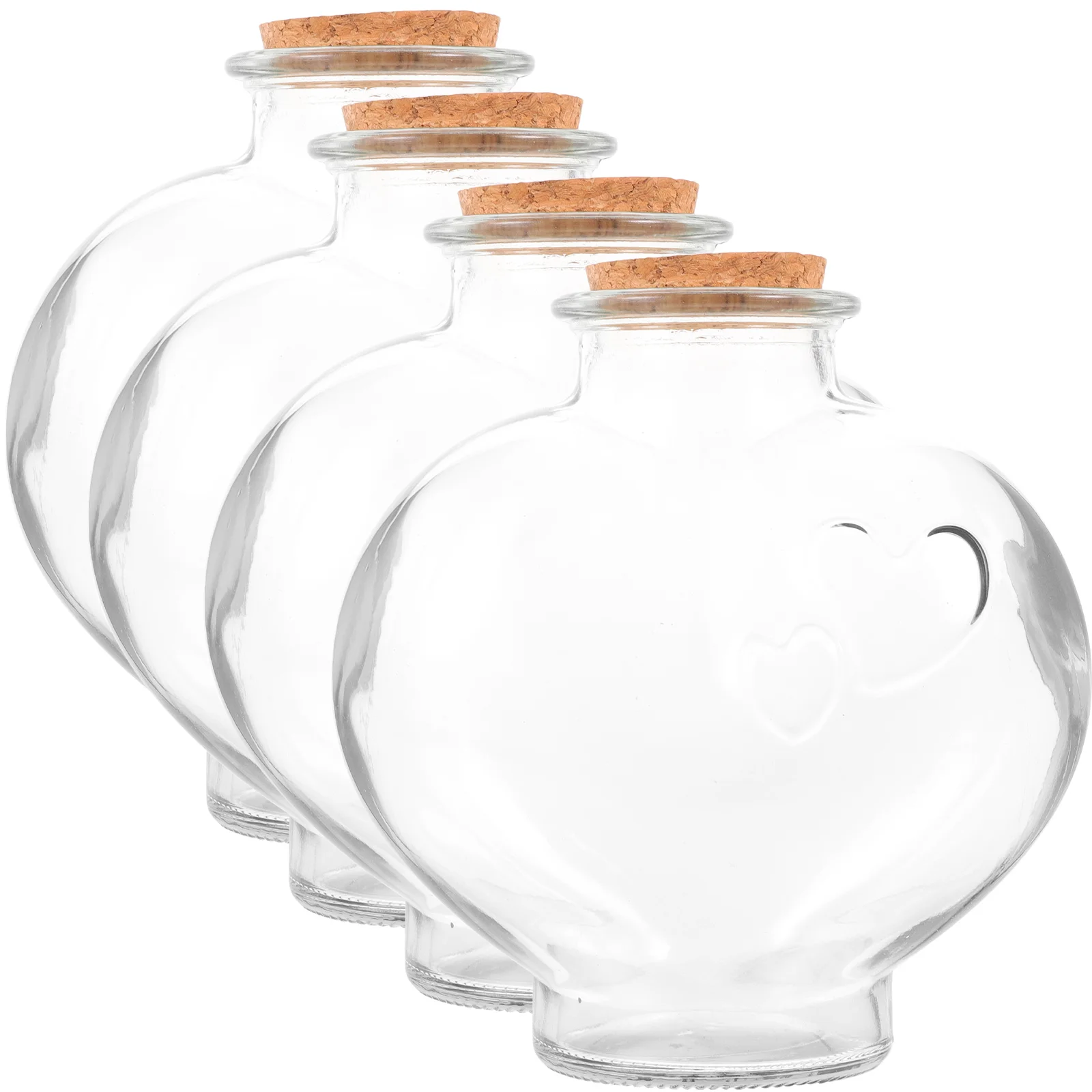 

4Pcs Glass Clear DIY Jars Cork Lids for Wedding Small Glass Bottle Favors Decorative Spell Vials Mr Mrs Gifts