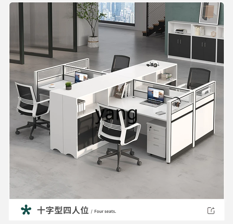 LM Workstation Staff Desk Card Space Desk Single Finance Office Screen Card Block