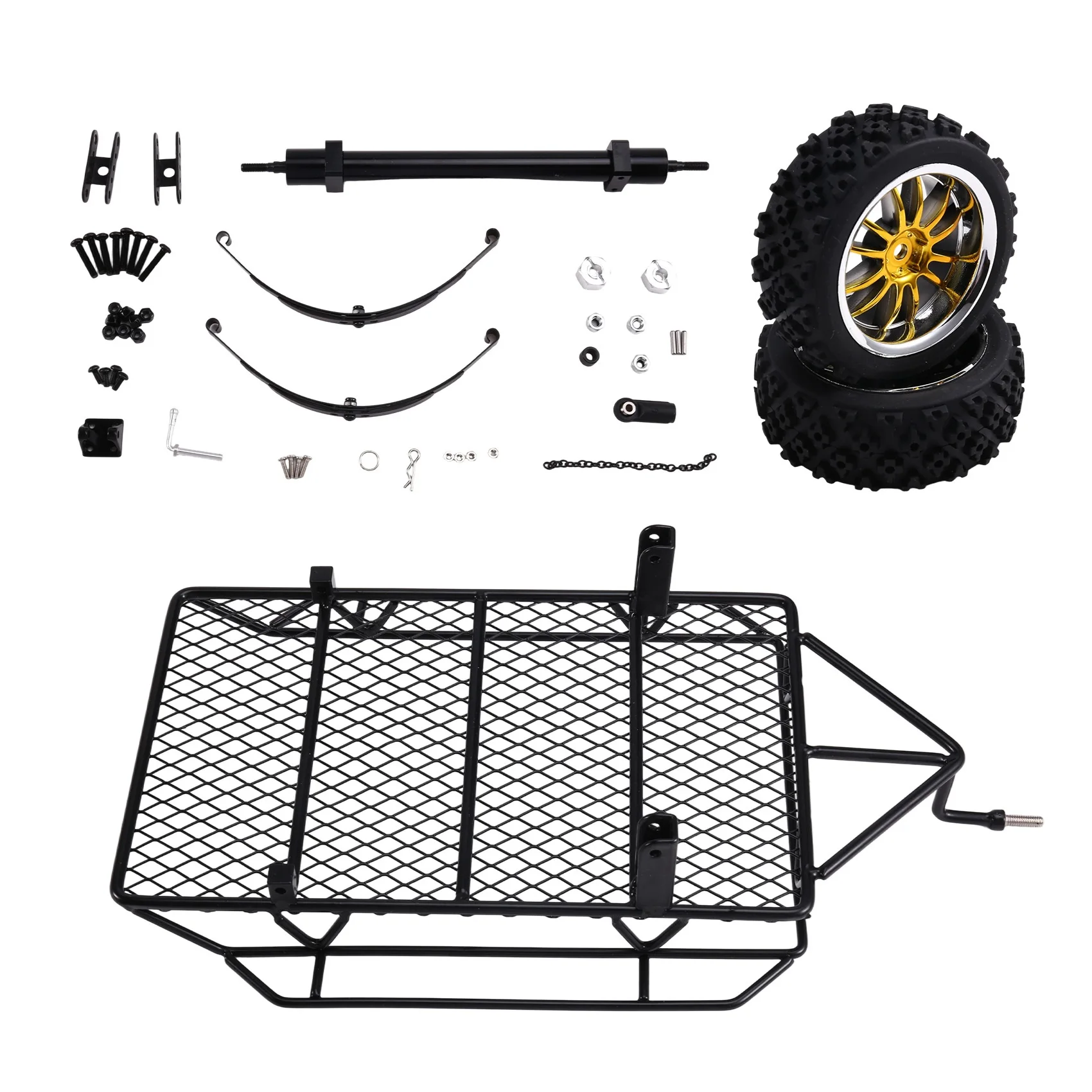 MACH-Metal Simulation Trailer Frame RC Remote Control For 1/10 TRX-4 TRX4 Axial SCX10 SCX10 II SCX10 III Black