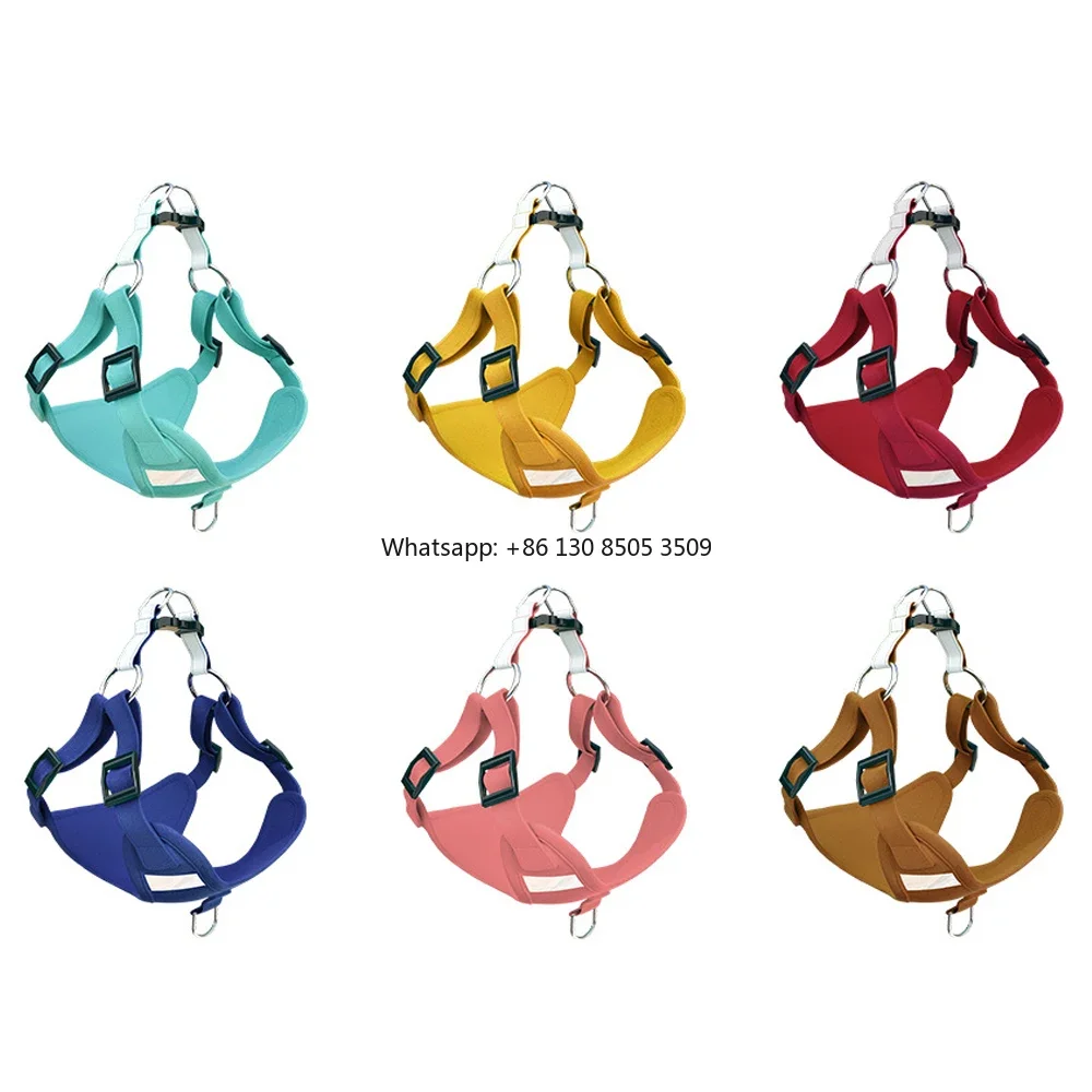 10pcs   Manufacturer Wholesale Reflective Suede Fabric Cheap Dog Harness with Leash Set