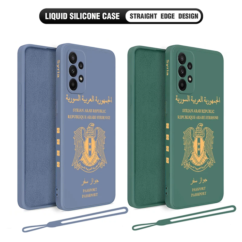 

Syria Passport Cover Phone Case for Oneplus Nord 3 2 9R 9 8T 8 7 7T Pro 6 5G Liquid Silicone Cover with Hand Strap