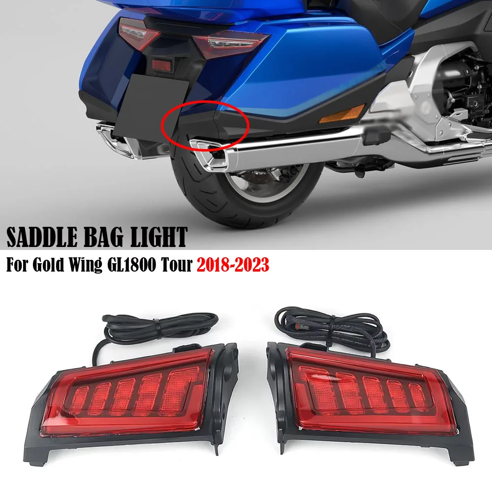 For Honda Goldwing Gold Wing GL1800 Tour 2018-2023 2022 2021 Motorcycle Rear Saddlebag Saddle Bag Turn Signal LED Lights Lamp