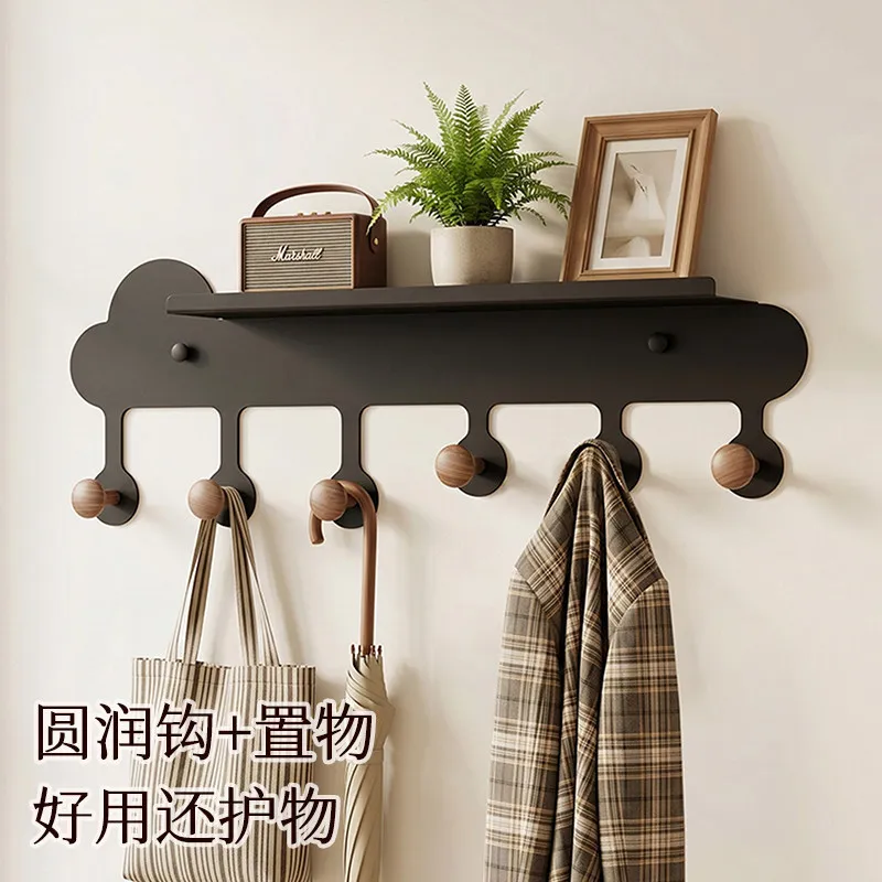 Cloud shape coat hook with shelf entrance multi-function wall hanging key clothing storage