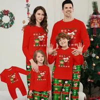 Christmas Family Matching Outfits Pajamas Family Look Clothing Sets Cartoon Print Father Mother Kids Baby Xmas Sleepwear Pyjamas 5