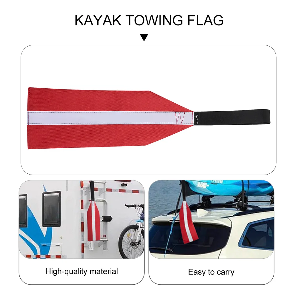 Red Safety Travel Flag Kayak Outdoor Accessory Truck Oxford Cloth Warning Towing