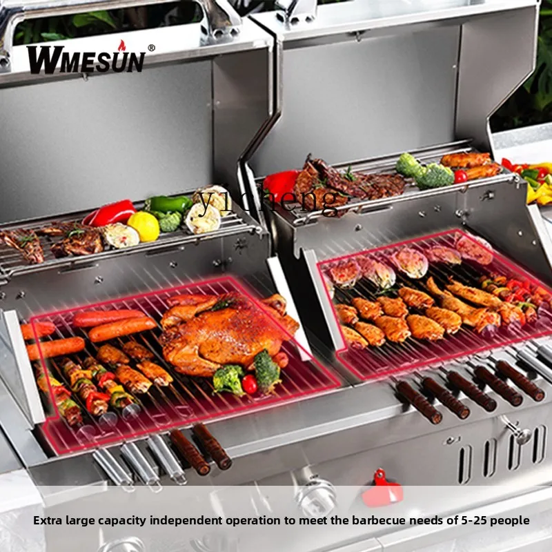 TQH Built-in BBQ Non-smoking BBQ Grill Outdoor Villa Courtyard Large Charcoal BBQ