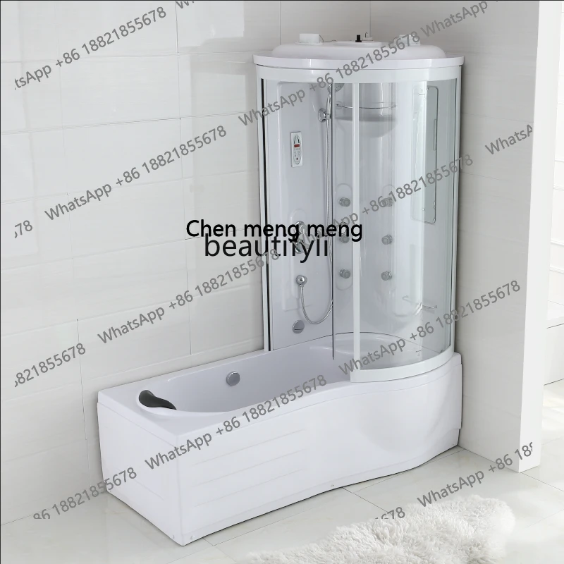 S7486 ss Shower Room Rectangular Bathtub L-Shaped Bath Bathtub Sliding Door Shower