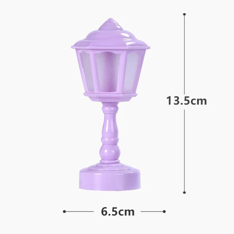 Night Light Scene Lamp Ornament Simulation Street Light Model for Garden Home Desktop Decor Self-defense reflective flashlight
