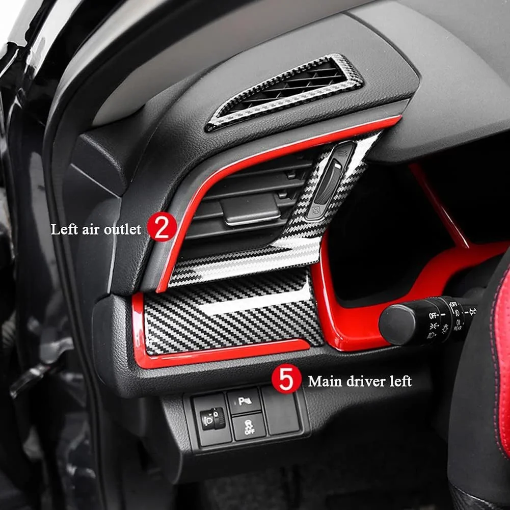11pcs Carbon Fiber Style Interior Trim Set for For honda For civic 2016-2020 Central Console Rear Panel Accents