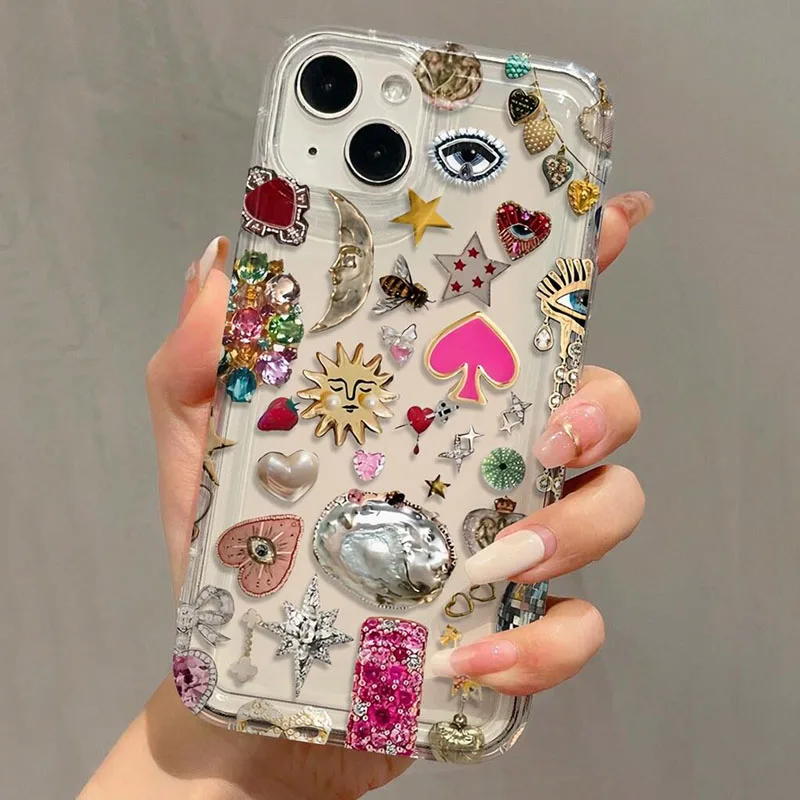 Airbag heart-shaped Eye Ant Pattern Phone Case For Samsung Galaxy S24 S23 S22 S25 Ultra S21 FE A55 A53 A54 A34 A15 A35 5G Cover view 6
