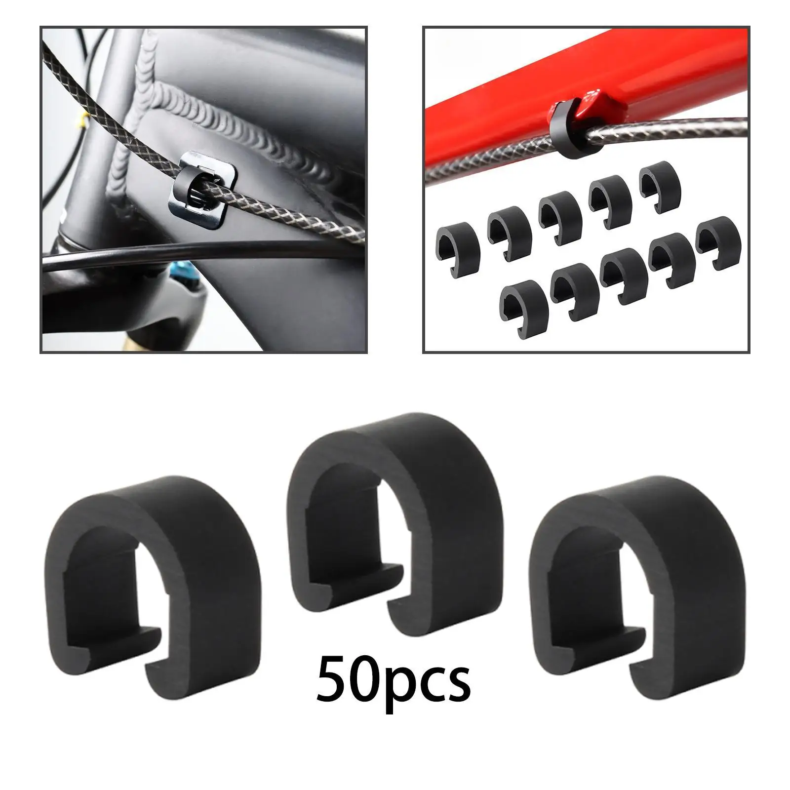 

50 Pieces Bike Cable Clips Easy to Install Replacement Gear Shift Line Fasteners Bike Brake Line Clips Brake Hose Cable Holder