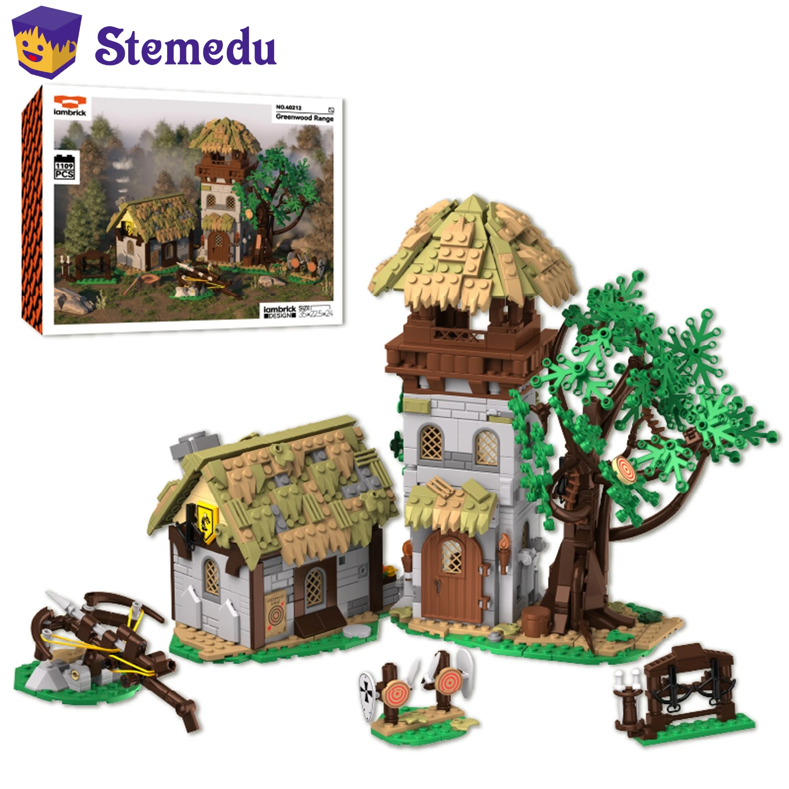 

1109PCS Greenwood Range Bricks Toys Creative Ornaments Assembly MOC Street View Building Blocks Boys Girls Adult Holiday Gifts