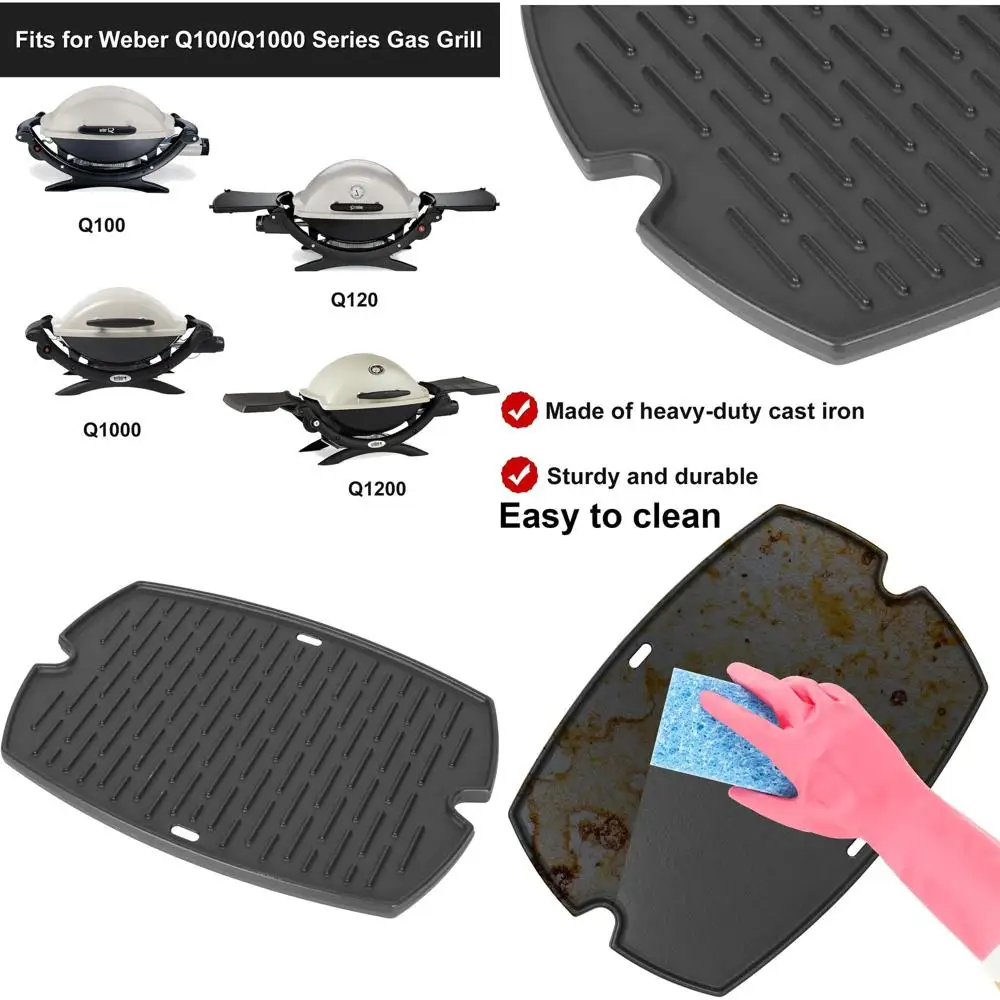 

Weber Q Series Griddle Plate for Q1000, Q1200, Q1400, Q100, Q120, Q140, and Baby Q Grills - 1PC