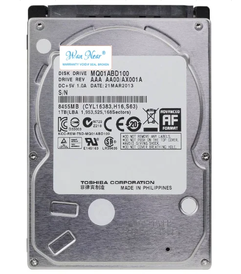 For Toshiba MQ01ABD100V  laptop 1T MQ01ABD100 2.5 notebook hdd 1TB