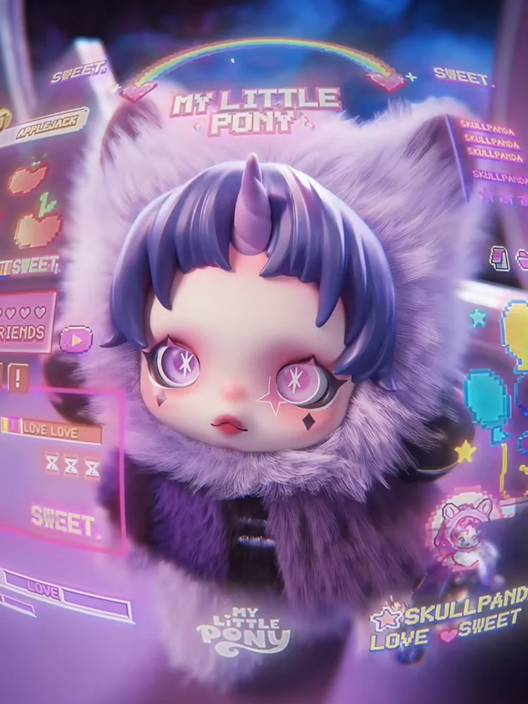 POP MART SKULLPANDA x My Little Pony Seria Pluszowa Zawieszka Mystery Box Oryginalny Blind Box Figurki Niespodzianki Ozdoba do Torby — 2