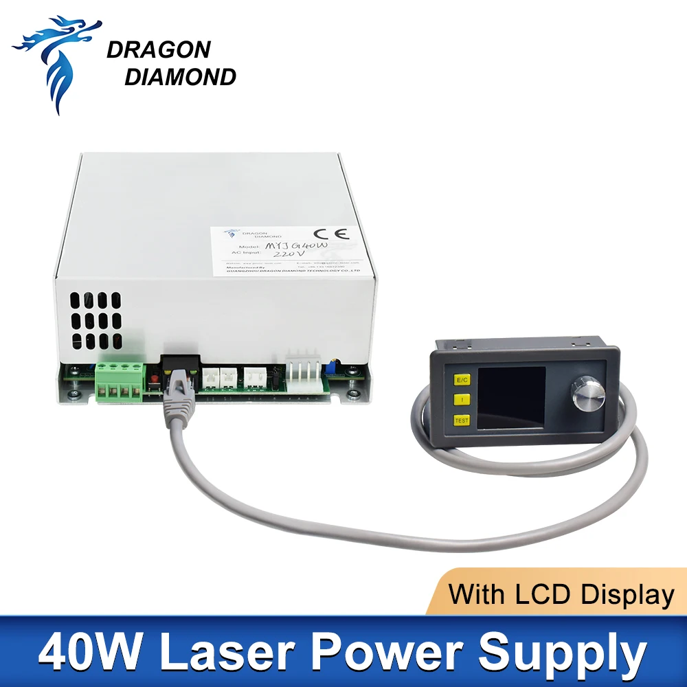 

Dragon Diamond Power Supply MYJG40W CO2 Laser Power Source With LCD Display for CO2 Laser Engraving Cutting Machine