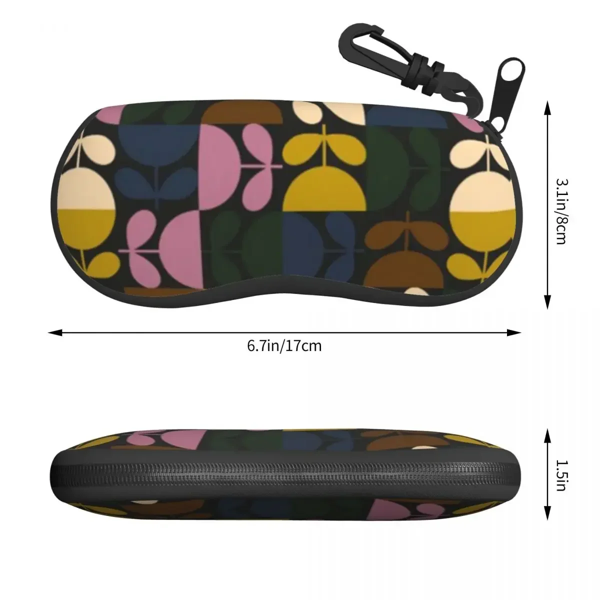 Orla Kiely Multi Stem Geometric Shell Eyeglasses Case Women Men Cute Scandi Mid Century Modern Glasses Case Sunglasses Box Pouch