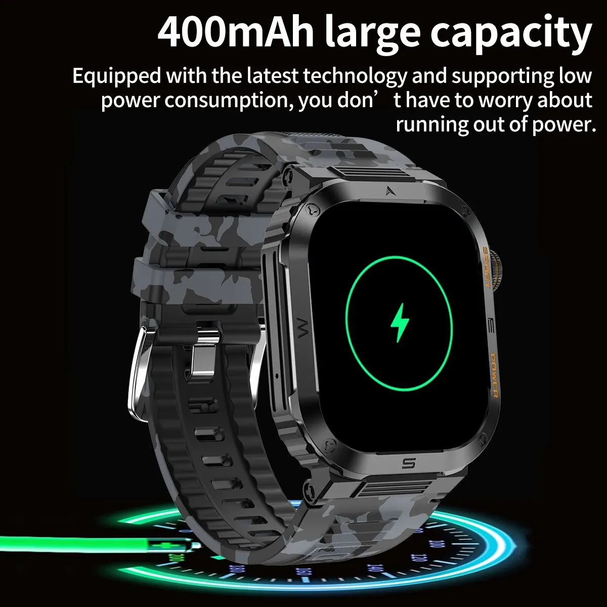 Smart Watch Men Sports Bluetooth Call Smartwatch Long Battery Life Health Monitoring IP68 Waterproof Fitness Wristwatch