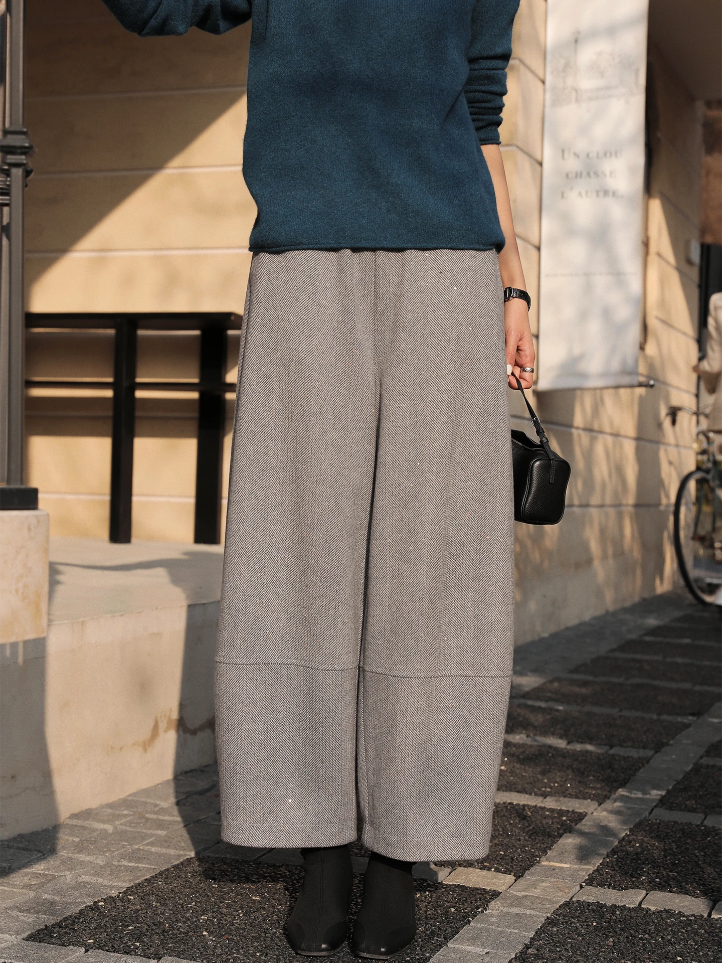 

ey iny Sequin Zigzag Elastic Casual Pants Winter New Sle Versatile Warm Wide Leg Pants for Women Commute Sle Straight...