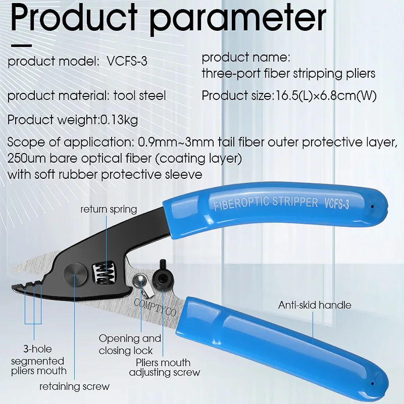 COMPTYCO VCFS-2 Two-port Fiber Optical Stripper Pliers Wire Strippers for FTTH Tools Optic Stripping Plier Tool