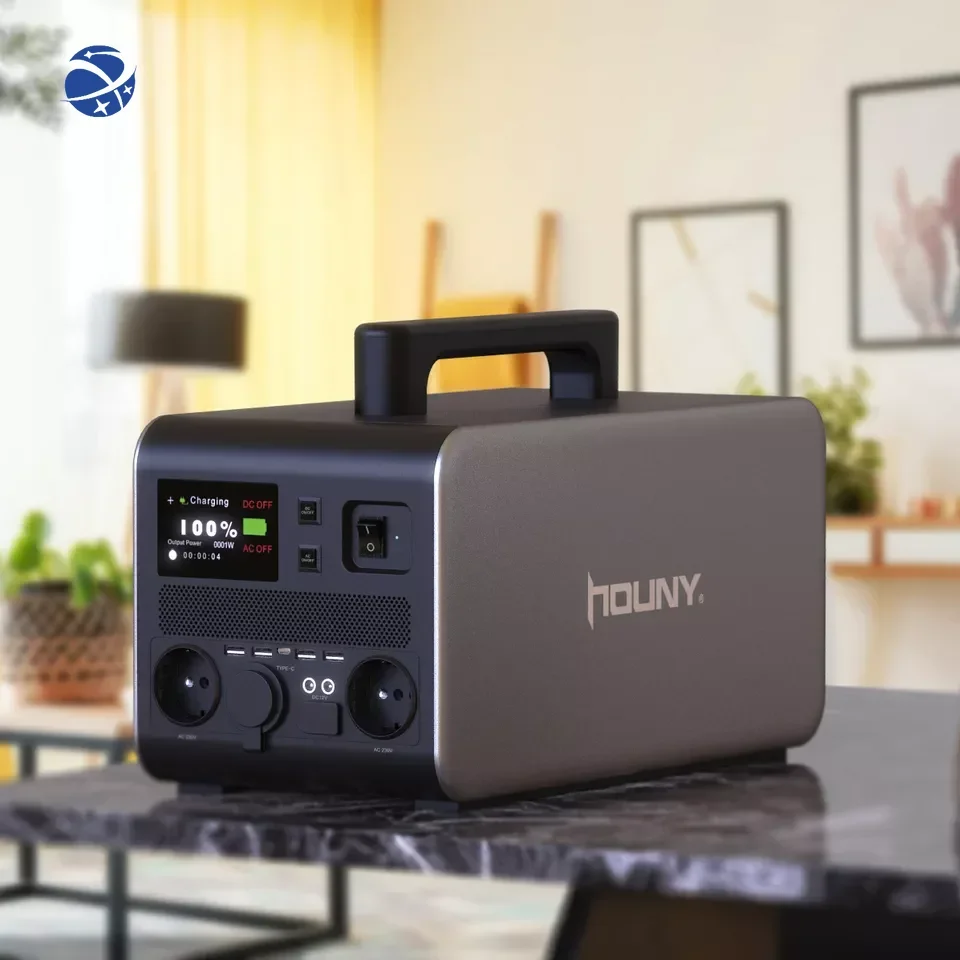 YUNYI All in one portable 1200W solar power generator 1000W/1500W/3000W rechargeable solar backup battery home  power station ho