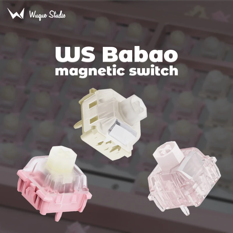 Wuque Studio WS Flux Pink Magnetic Switch RGB Hall Effect Magnetic Keybaord Switches 35gf Fast Trigger Gaming Deep Clacky Sound