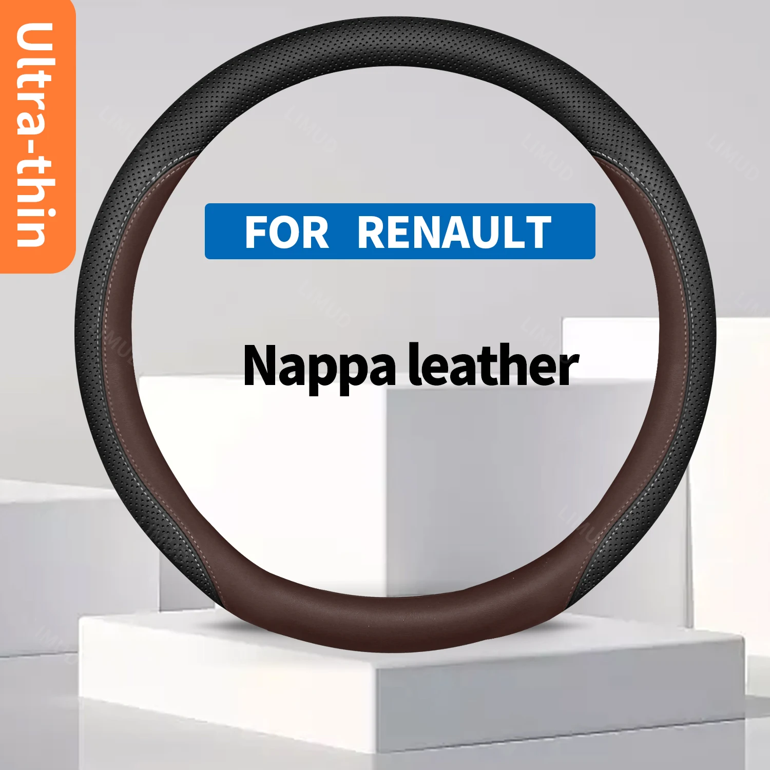 

Для Renault Clio Megan Latitude Captur Kadjar Austral Rafale Espace чехол на руль автомобиля подходит для салона автомобиля 14,5-15 дюймов