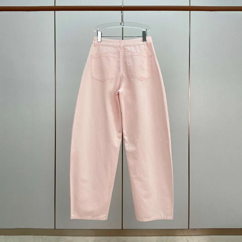 Women's Washed Denim Pants, High-Quality 100% Cotton Wide-Leg Pants, Casual and Versatile Straight-Leg Pants, 2026, New Arrival,