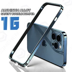 Luxury Light Aluminum Metal Frame For iPhone 12 13 14 Plus 15 Pro Max Bumper Case Ultra Thin Alloy Protective Back Acccessories