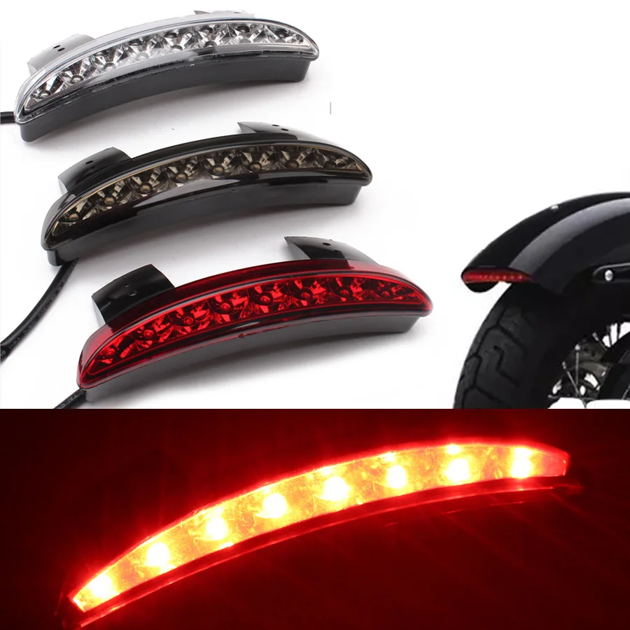 Borde de guardabarros trasero para motocicleta, luz LED de advertencia de parada, lente ahumada/roja/transparente para Harley Iron 883 XL883N XL1200N picado, 1 ud.