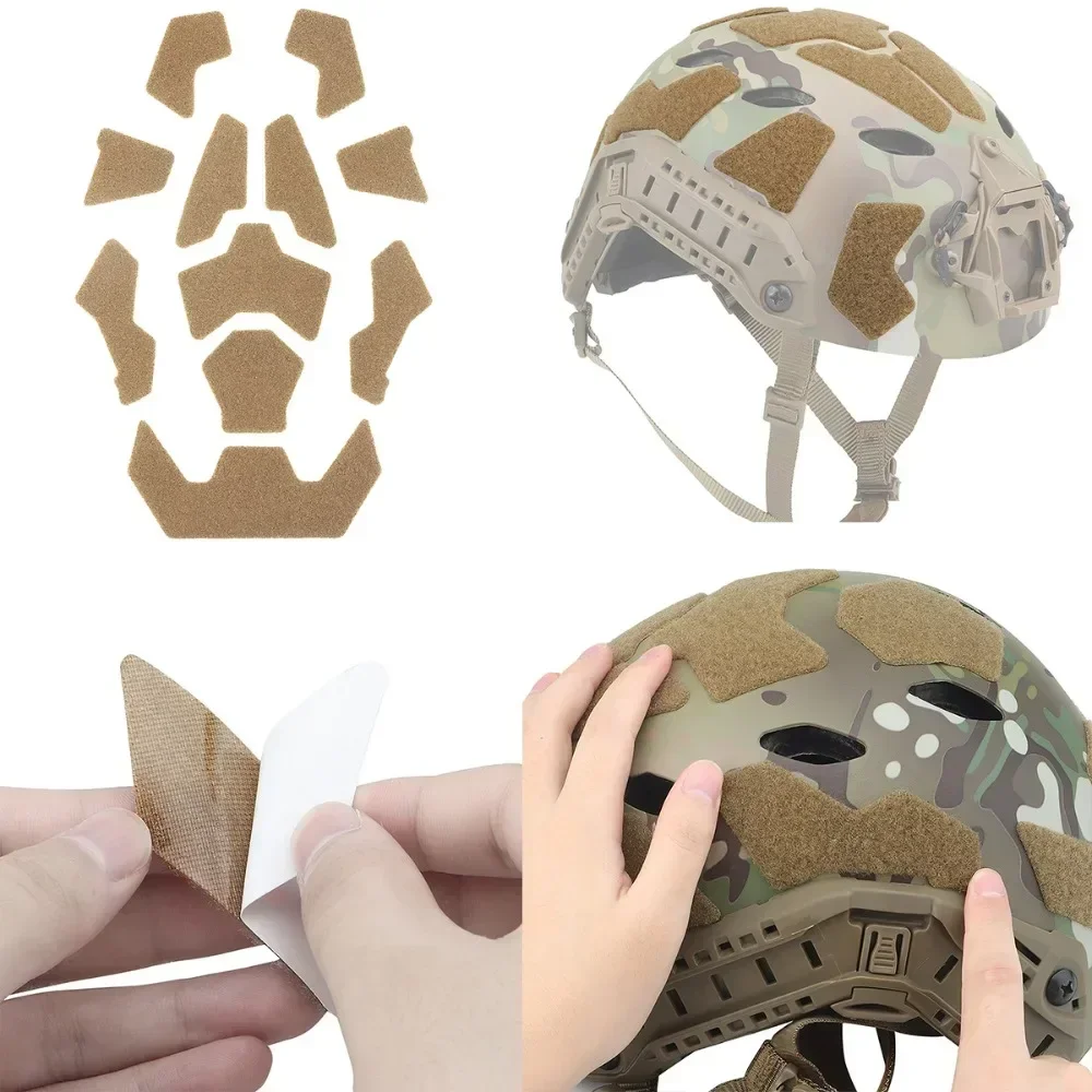 Tactical Helmet Patches Universal Exterior Tape Hook & Loop Stickers Kit for Fast Helmets Magic Sticker Helmet Accessories